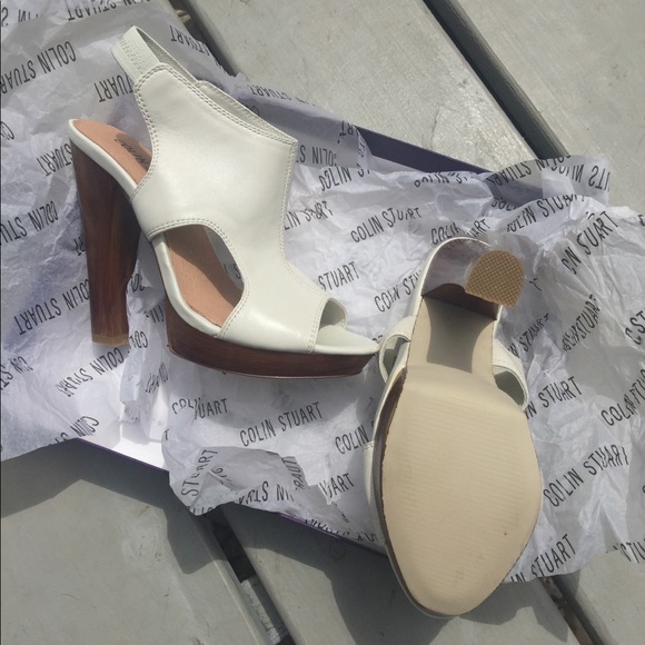 Colin Stuart - Mercari White Leather Heels - Picture 3 of 6